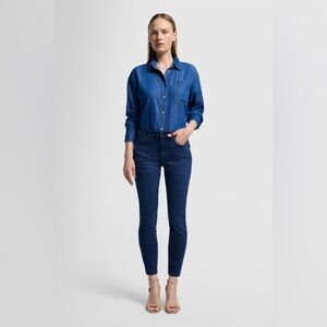EUC 7 For All Mankind Dark Blue Ankle Skinny B(Air) Mid Rise Jeans Sz 29